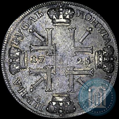 Фото 1 рубль 1725 года СПБ "Солнечный в латах"