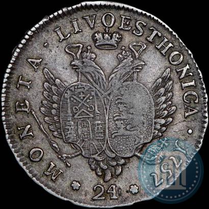 Picture 24 kopecks 1757 year  "For Livonia"