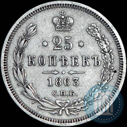 Picture 25 kopecks 1863 year СПБ-АБ 