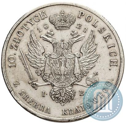Picture 10 złotych 1821 year IB 