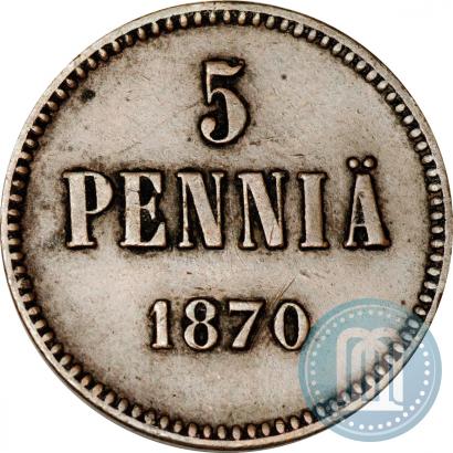 Picture 5 pennia 1870 year  