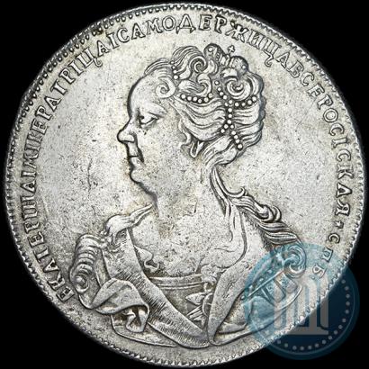 Фото 1 рубль 1725 года  "Петербургский тип, портрет влево"
