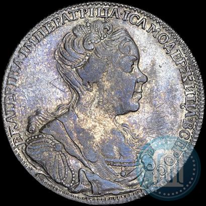 Фото 1 рубль 1726 года СПБ "Петербургский тип, портрет вправо"