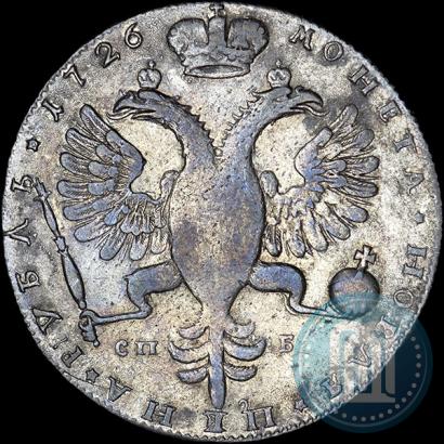 Фото 1 рубль 1726 года СПБ "Петербургский тип, портрет вправо"