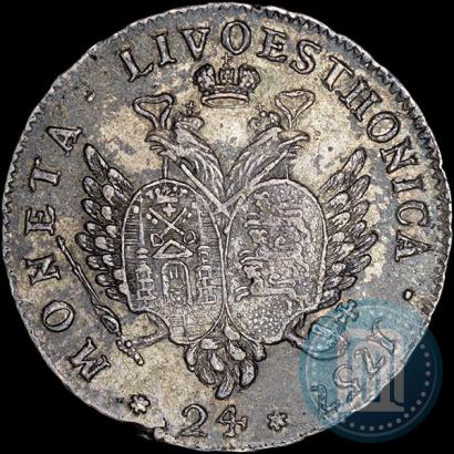 Picture 24 kopecks 1757 year  "For Livonia"