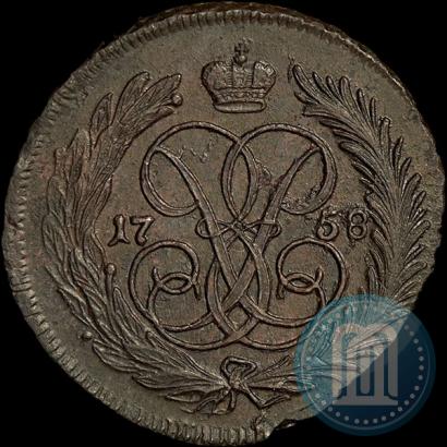 Picture 1 kopeck 1758 year  