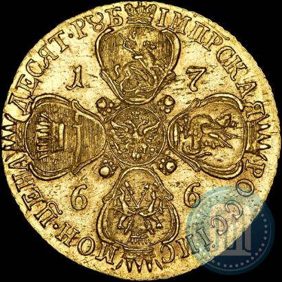 Picture 10 roubles 1766 year СПБ 