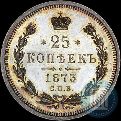 Фото 25 копеек 1873 года СПБ-НІ 