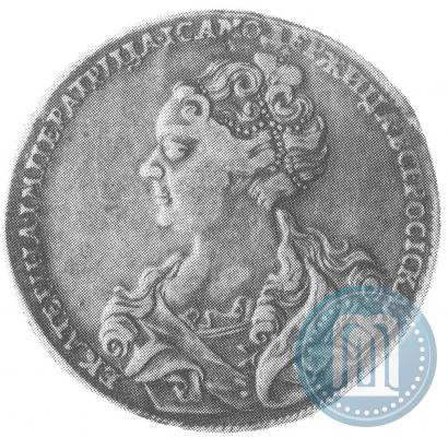 Фото 1 рубль 1726 года  "Московский тип, портрет влево"
