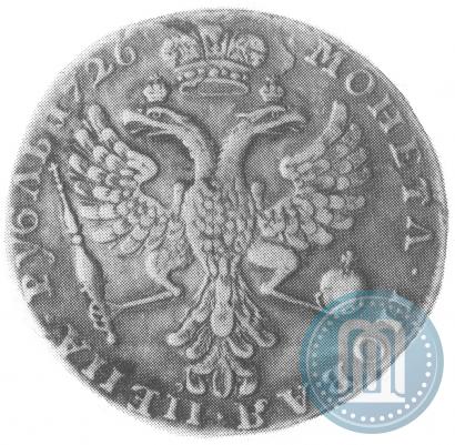 Фото 1 рубль 1726 года  "Московский тип, портрет влево"