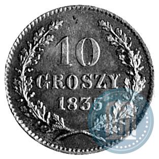 Picture 10 groszy 1835 year  "Free city of Kraków"