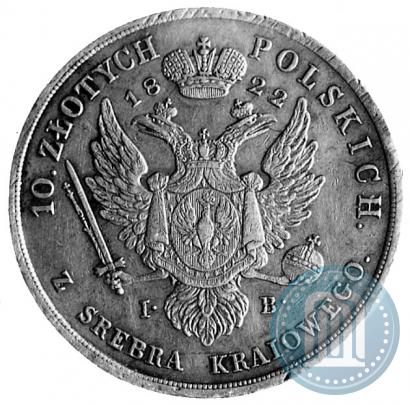 Picture 10 złotych 1822 year IB 
