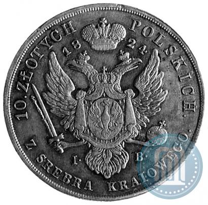 Picture 10 złotych 1824 year IB 