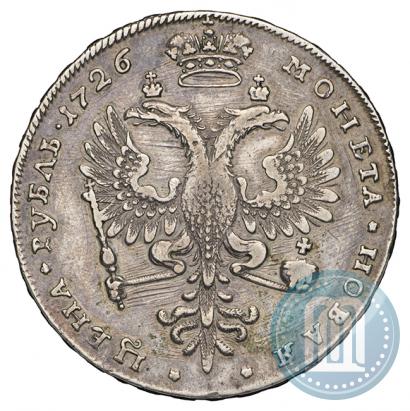 Фото 1 рубль 1726 года  "Московский тип, портрет вправо"