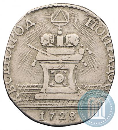 Picture Token Coin 1728 year  "Coronation of the Emperor Peter II"