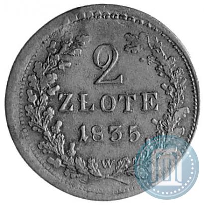 Picture 2 złote 1835 year W "Free city of Kraków. Pattern"