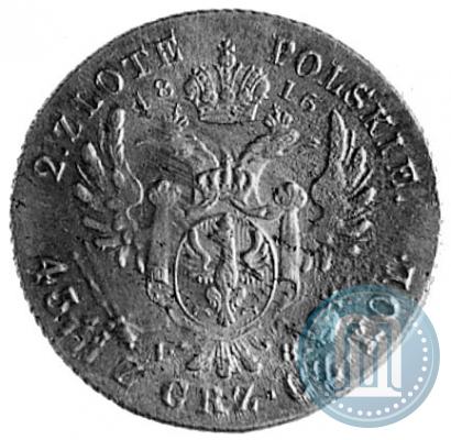Фото 2 злотых 1816 года IB 