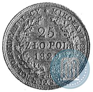Фото 25 злотых 1829 года FH 