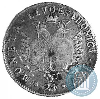 Picture 24 kopecks 1757 year  "For Livonia"