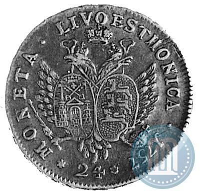 Picture 24 kopecks 1757 year  "For Livonia"