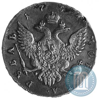 Picture 1 rouble 1754 year СПБ-IМ "Portrait by Benjamin Scott"