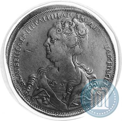 Фото 1 рубль 1725 года СПБ "Петербургский тип, портрет влево"