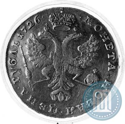 Фото 1 рубль 1726 года  "Московский тип, портрет влево"
