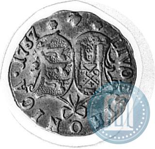 Picture 4 kopecks 1757 year  "For Livonia"