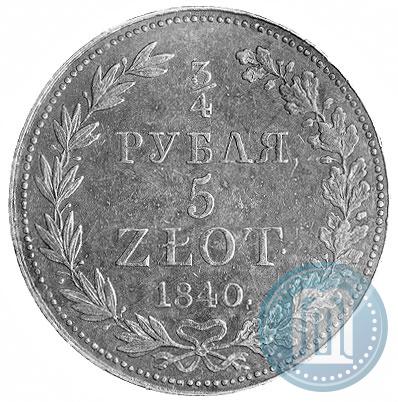 Picture 3/4 roubles - 5 złotych 1840 year MW 