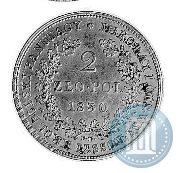 Фото 2 злотых 1830 года FH 