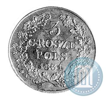 Фото 3 гроша 1831 года KG "Польское восстание"