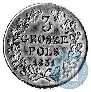 Фото 3 гроша 1831 года KG "Польское восстание"