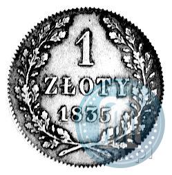 Picture 1 złoty 1835 year  "Free city of Kraków"