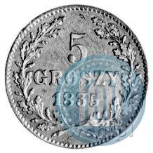 Фото 5 грошей 1835 года  "Свободный город Краков"