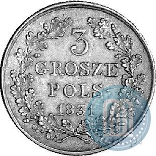 Picture 3 grosze 1831 year KG "Polish uprising"