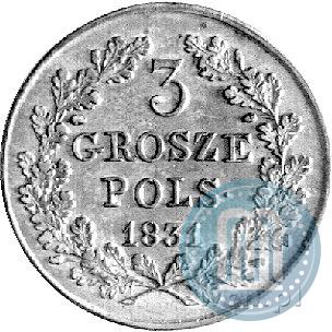 Picture 3 grosze 1831 year KG "Polish uprising"