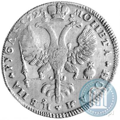 Picture 1 rouble 1725 year СПБ "Petersburg type, portrait turned to the left"