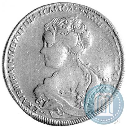 Picture 1 rouble 1726 year СПБ "Petersburg type, portrait turned to the left"