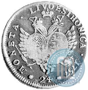 Picture 24 kopecks 1757 year  "For Livonia"