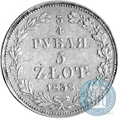 Picture 3/4 roubles - 5 złotych 1838 year MW 