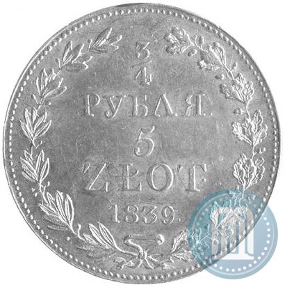 Picture 3/4 roubles - 5 złotych 1839 year MW 