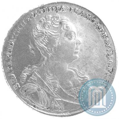 Фото 1 рубль 1727 года  "Московский тип, портрет вправо"