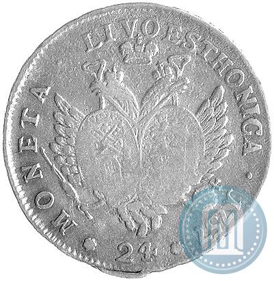 Picture 24 kopecks 1757 year  "For Livonia"