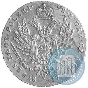 Фото 25 злотых 1817 года IB 