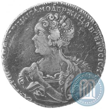 Фото 1 рубль 1725 года СПБ "Петербургский тип, портрет влево"