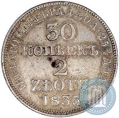 Picture 30 kopecks - 2 złotych 1835 year MW 