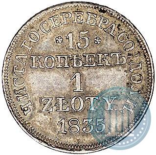 Picture 15 kopecks - 1 złoty 1835 year MW 