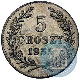 Picture 5 groszy 1835 year  "Free city of Kraków"