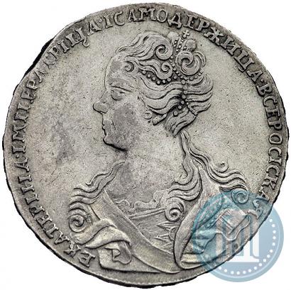 Фото 1 рубль 1726 года  "Московский тип, портрет влево"