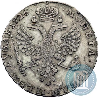 Фото 1 рубль 1726 года  "Московский тип, портрет влево"
